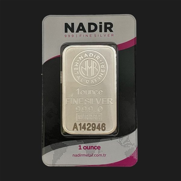 Nadir Silver Bar in Assay Card! 1 Troy Ounce! Silver NEW .999