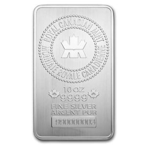 10 Troy Ounces - Royal Canadian Mint Design! Silver NEW .999 Bullion Bar