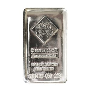 10 Troy Ounces! .999 Fine Silver Bar with Diamond Design! NEW Bullion