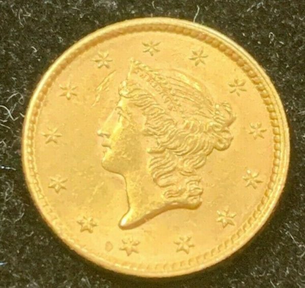 1852 Type 1 $1 Gold Liberty Head Brilliant UNC Coin