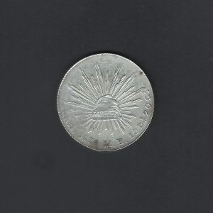 1876 San Luis Potosi (Pi) / MH 8 Reales Mexico Cap & Rays Silver VF35 Coin