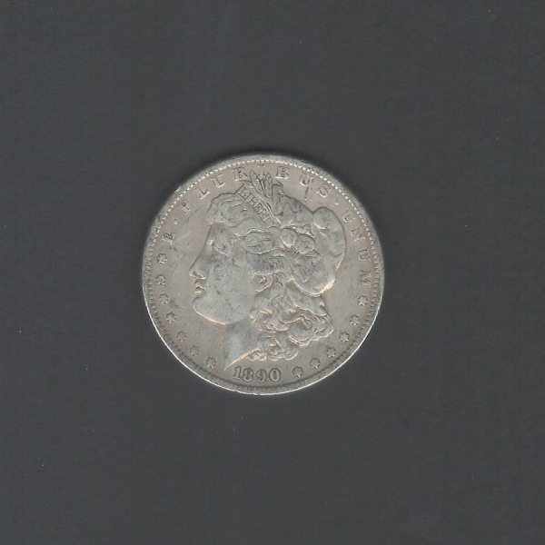 1890 $1 Morgan Silver Dollar Fine Coin