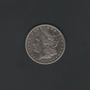 1891 $1 Morgan Silver Dollar AU50 Coin