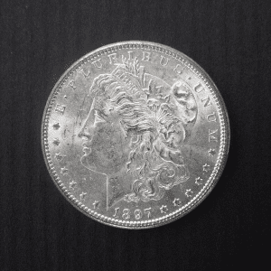 1897 $1 Morgan Silver Dollar MS64 / BU Coin