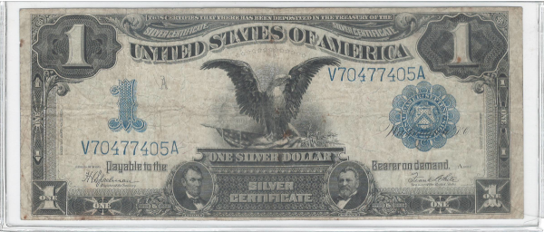 1899 $1 Silver Certificate United States VF Black Eagle Note