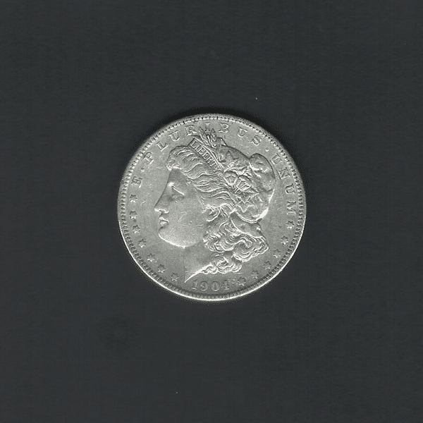 1904 $1 Morgan Silver Dollar AU50 Coin