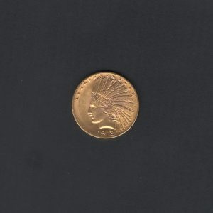 1912 $10 Indian Head Eagle Gold Brilliant AU to UNC Low Mintage - Rare Coin!