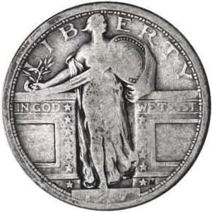1917 Type 1 Standing Liberty Quarter Dollar F12 Coin