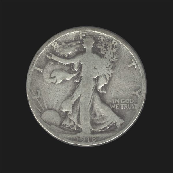 1918 $0.50 Walking Liberty Half Dollar G Coin