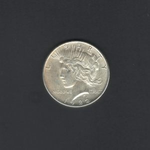 1922 $1 Peace Dollar Silver AU50 Coin