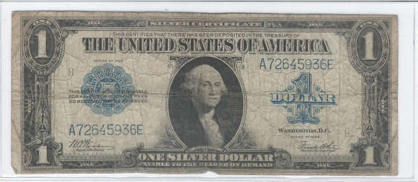 1923 $1 Large Size Silver Certificate VG G. Washington Note