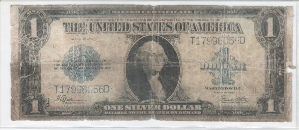 1923 $1 Large Size Silver Certificate AG G Washington Note