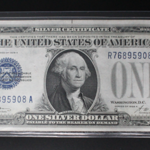 1928 A $1 Silver Certificate AU G. Washington Note