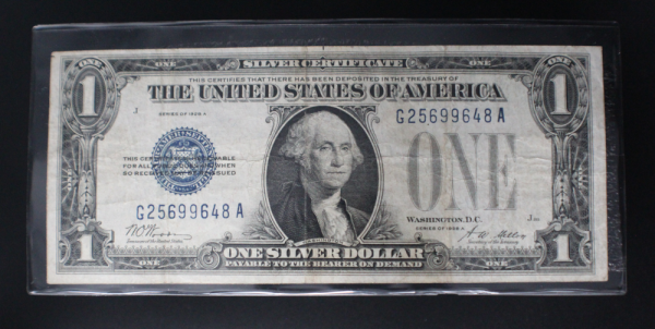 1928 A $1 Silver Certificate AU G. Washington Note