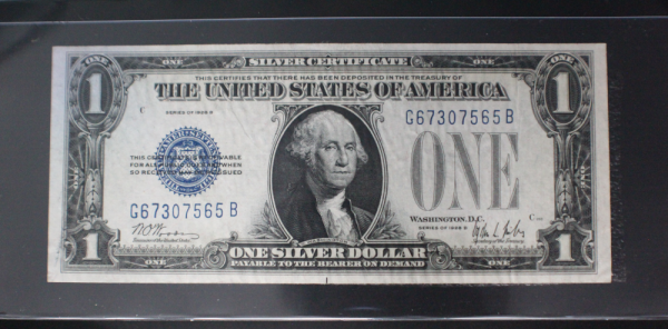 1928 B $1 Silver Certificate VF G. Washington Note