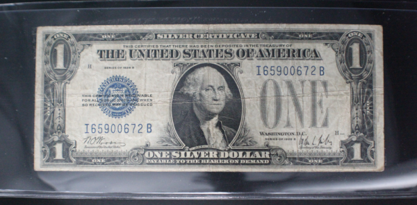 1928 B $1 Silver Certificate VG G. Washington Note