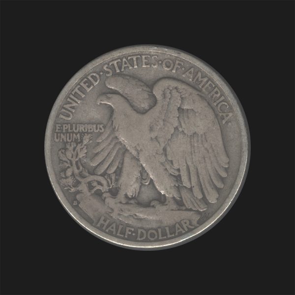 1929 S $0.50 Walking Liberty Half Dollar F Coin
