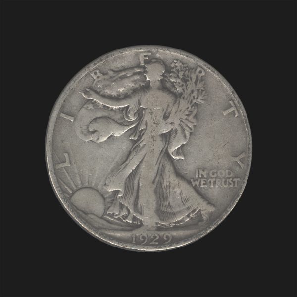 1929 S $0.50 Walking Liberty Half Dollar F Coin
