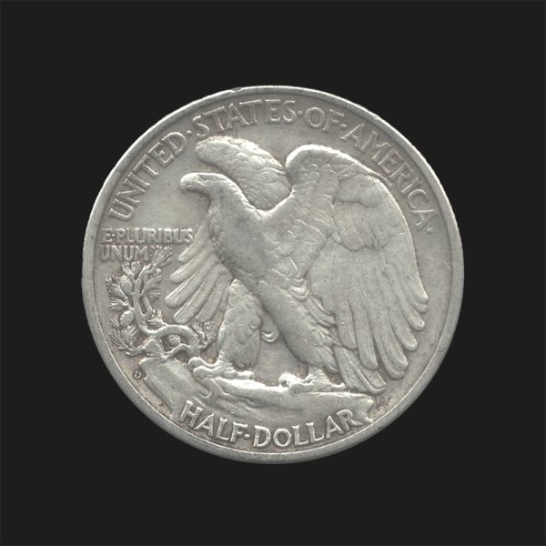 1939 D $0.50 Walking Liberty Half Dollar XF45 Coin