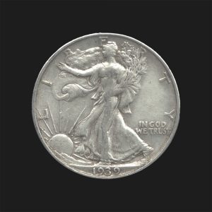 1939 D $0.50 Walking Liberty Half Dollar XF45 Coin