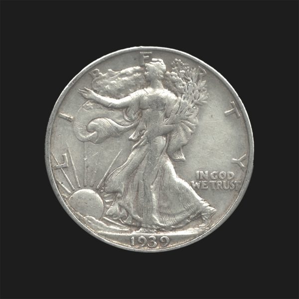 1939 D $0.50 Walking Liberty Half Dollar XF45 Coin