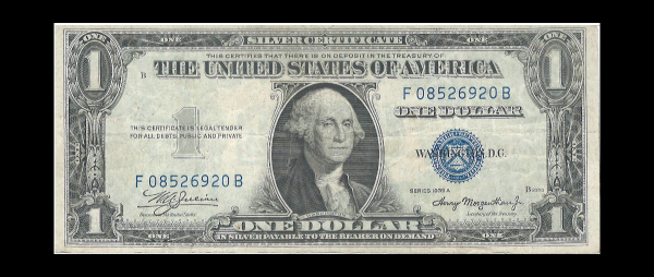 1935 E $1 Silver Certificate F G. Washington Note