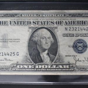 1935 D $1 Silver Certificate AU G. Washington Note