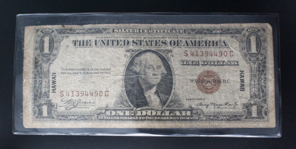 1935 A $1 Hawaii Silver Certificate VG G. Washington Note