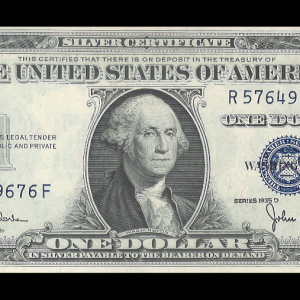 1935 D $1 Silver Certificate Crisp UNC G. Washington Note