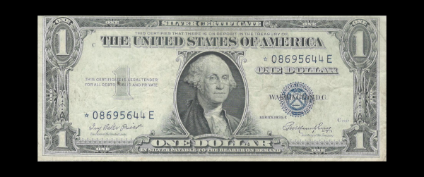 1935 E $1 Silver Certificate Star VF G. Washington Note