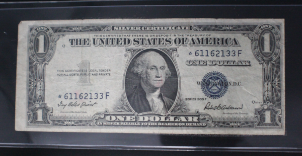 1935 F $1 Star Silver Certificate F G. Washington Note