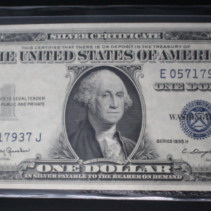 1935 H $1 Silver Certificate Crisp Unc G Washington Note