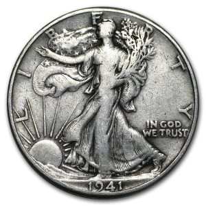 1941 $0.50 Walking Liberty Half Dollar XF40 Coin