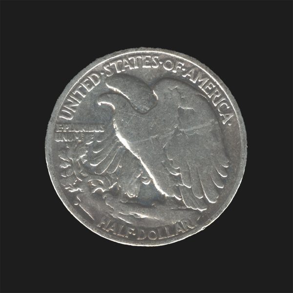 1943 D $0.50 Walking Liberty Half Dollar F12 Coin