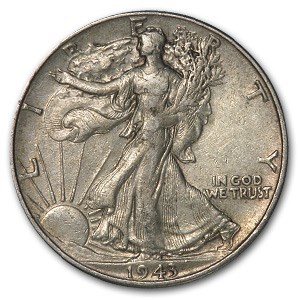1943 S $0.50 Walking Liberty Half Dollar AU53 Coin