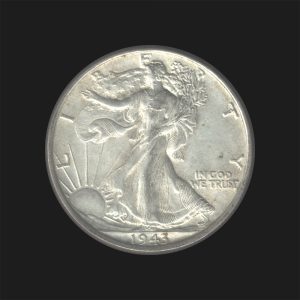 1943 $0.50 Walking Liberty Half Dollar MS60 / UNC Coin