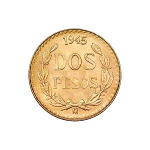 1945 $2 Pesos Mexico Gold UNC Coin