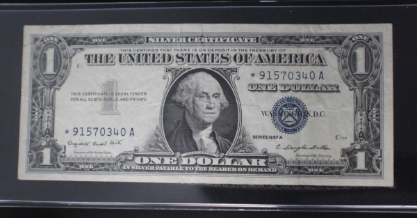 1957 A $1 Silver Certificate Star VF / A UNC G. Washington Note