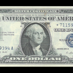 1957 A $1 Star Silver Certificate Star AU G. Washington Note