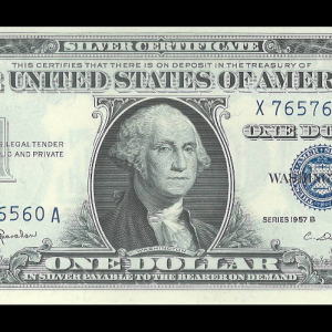 This Pic is nicer then the Note you will get. | 1957 $1 Silver Certificate VG G Washington Note