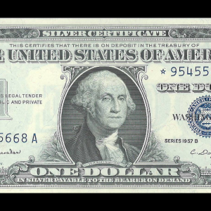 1957 B $1 Silver Certificate AU G. Washington Note