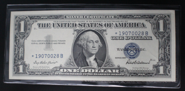 1957 Star $1 Special! 3 Sequential Serial Number Note Pack! Silver Certificate Crisp UNC G. Washington Note