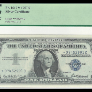1957 A $1 Silver Certificate STAR 66PPQ GEM UNC New G. Washington Note