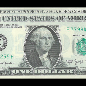 1963 B $1 Federal Reserve Signed by Joseph Barr! Crisp UNC G. Washington Note