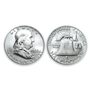 1957 D .50 Cent Ben Franklin Silver Brilliant UNC Coin