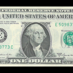 1969 A $1 Federal Reserve Crisp UNC G. Washington Note