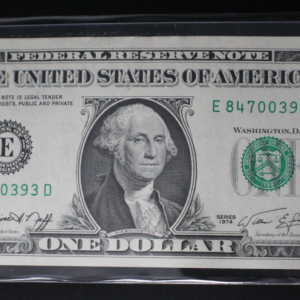 1974 $1 Federal Reserve Note Crisp UNC G. Washington Note
