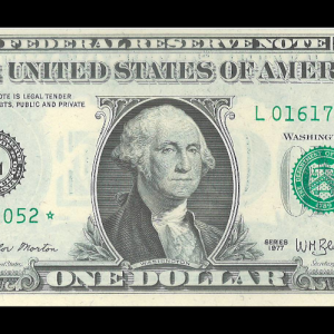 1977 $1 Federal Reserve Note L Star Crisp UNC G. Washington Note
