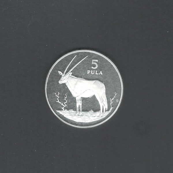 1978 Wildlife 5 Pula Antelope Gemsbok Proof UNC Coin