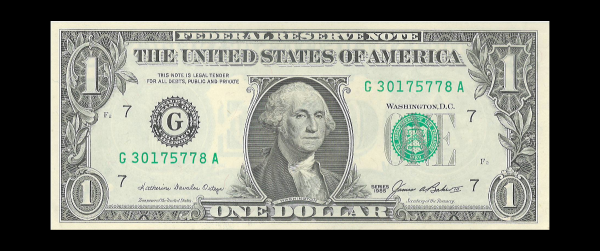 1985 $1 Federal Reserve Note G Crisp UNC G. Washington Note